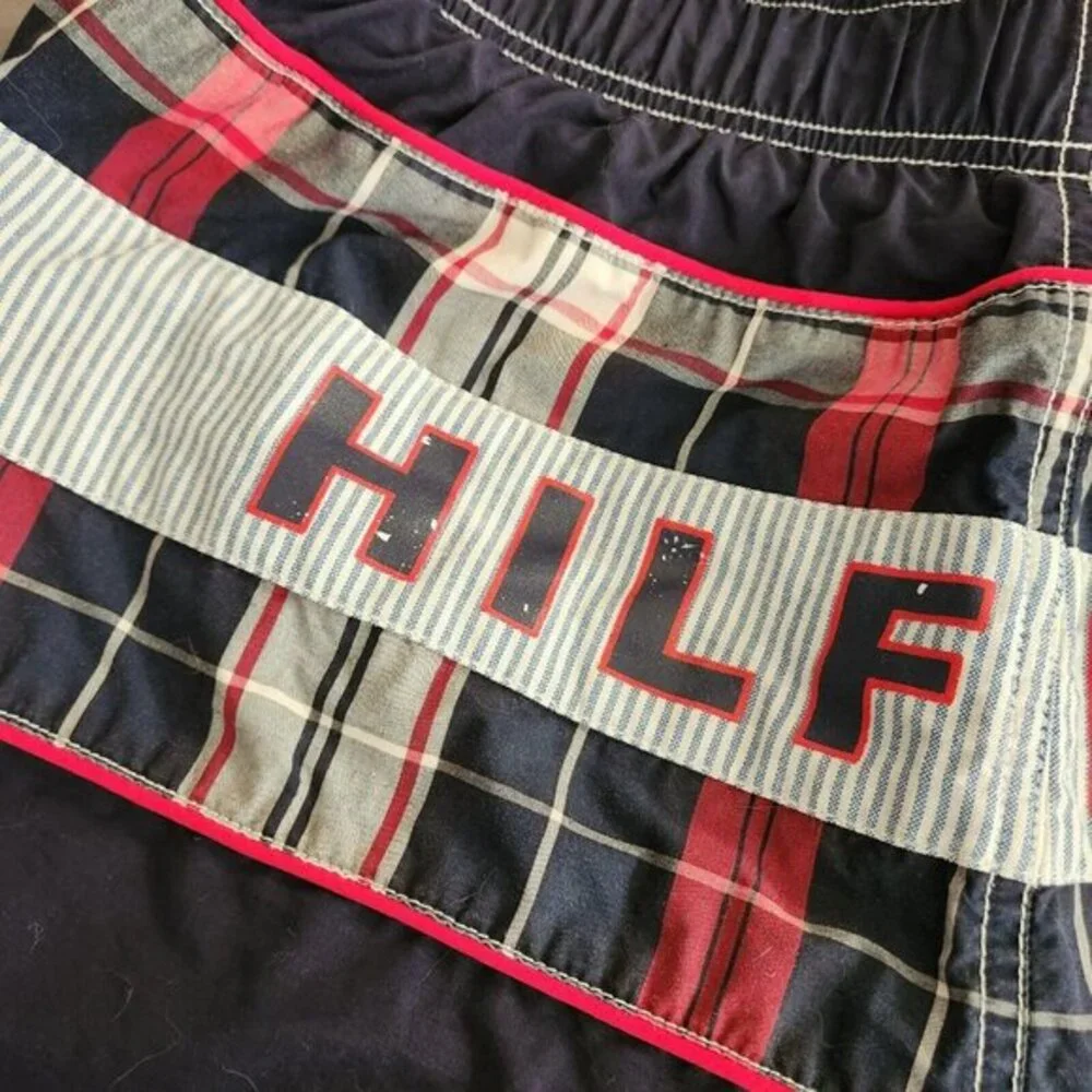 Tommy Hilfiger Mens Big Logo‎ Swimming Trunks Swimwear Red Blue White sz Large